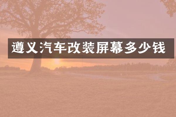 遵义汽车改装屏幕多少钱