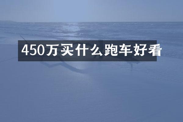 450万跑车好看