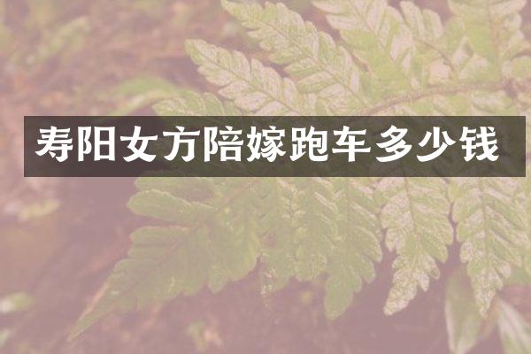 寿阳女方陪嫁跑车多少钱