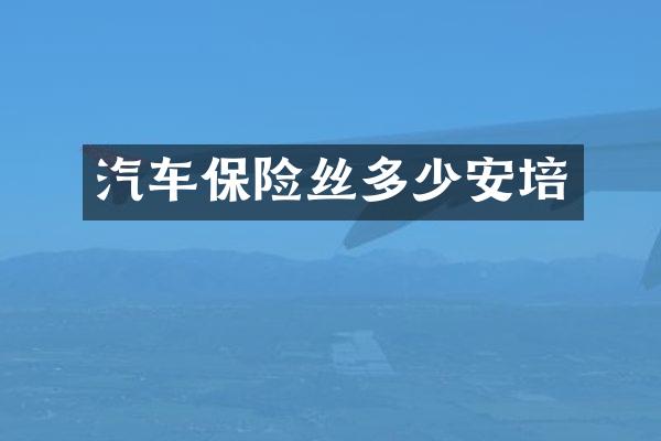 汽车保险丝多少安培