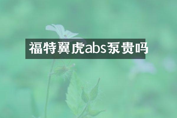 福特翼虎abs泵贵吗