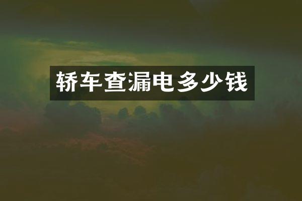轿车查漏电多少钱