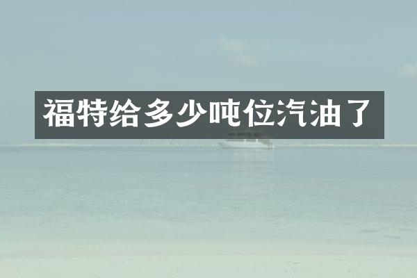 福特给多少吨位汽油了
