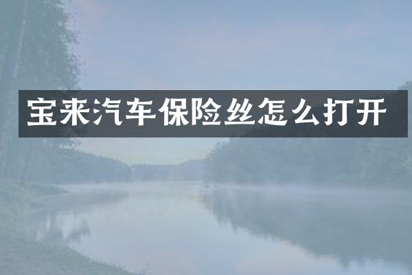 宝来汽车保险丝怎么打开