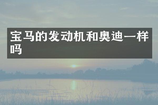 宝马的发动机和奥迪一样吗