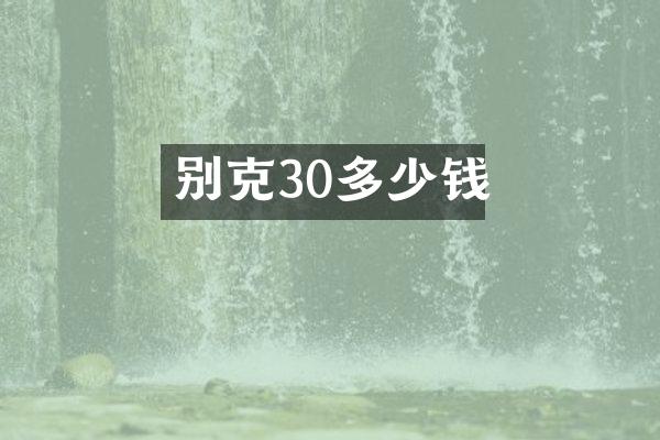 别克30多少钱