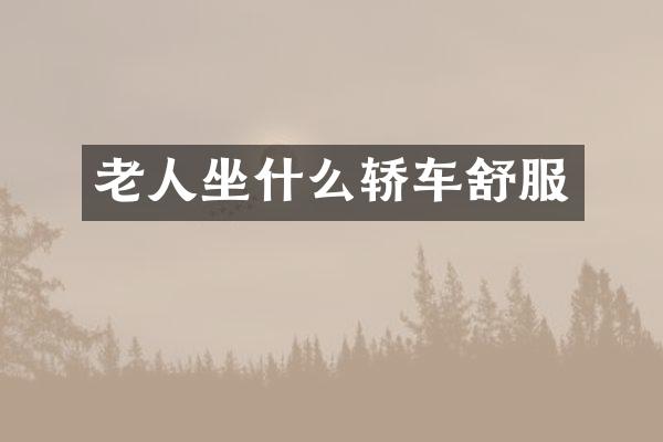老人坐什么轿车舒服