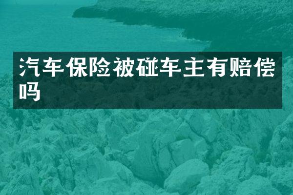 汽车保险被碰车主有赔偿吗