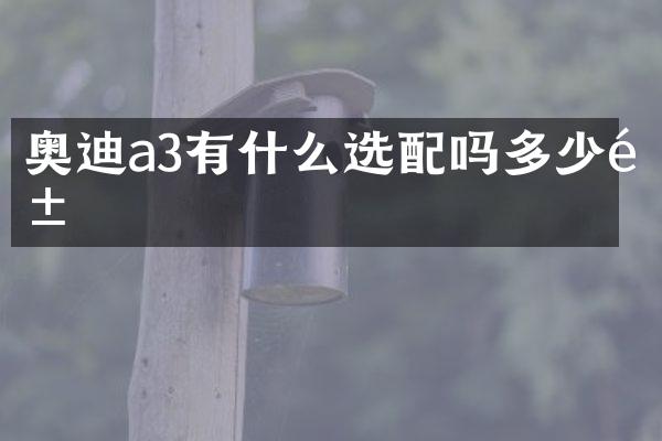 奥迪a3有什么选配吗多少钱