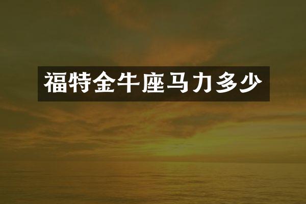 福特金牛座马力多少