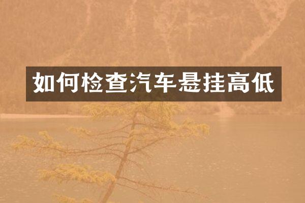 如何检查汽车悬挂高低