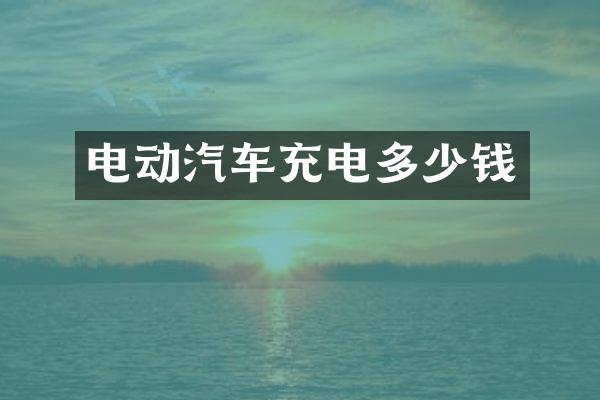 电动汽车充电多少钱