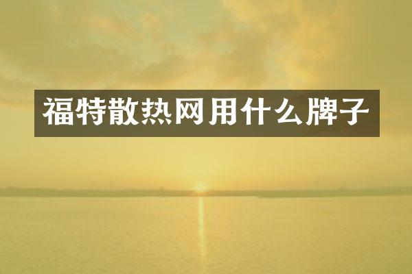 福特散热网用什么牌子