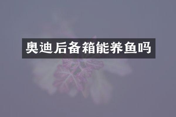 奥迪后备箱能养鱼吗