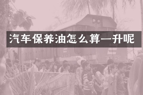 汽车保养油怎么算一升呢