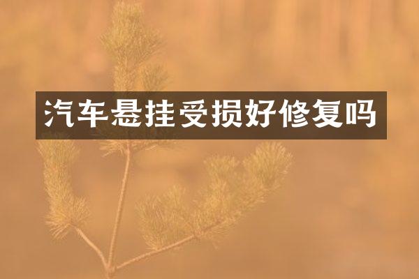 汽车悬挂受损好修复吗