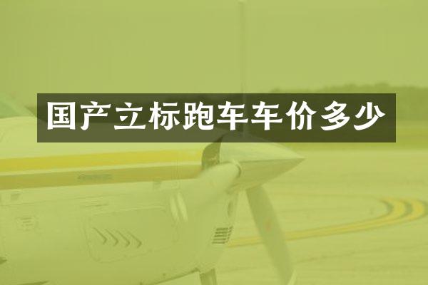 国产立标跑车车价多少
