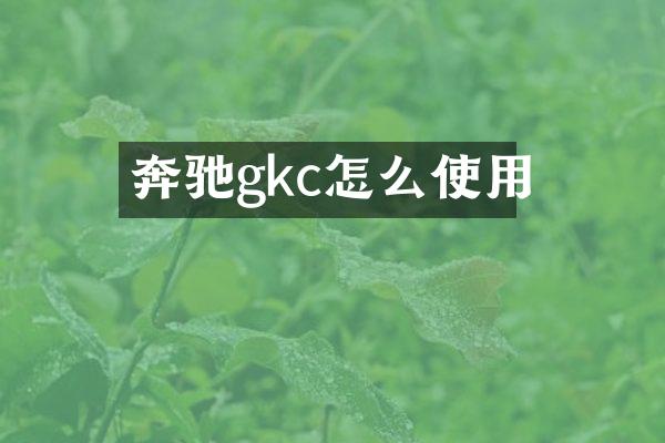 奔驰gkc怎么使用