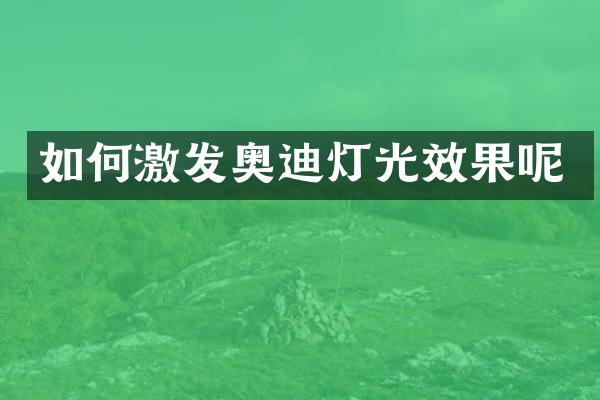 如何激发奥迪灯光效果呢