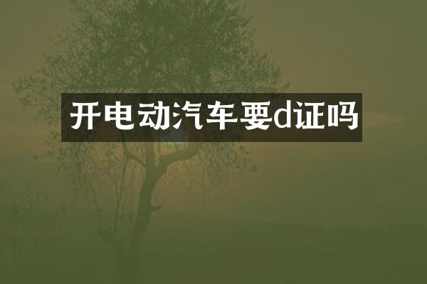 开电动汽车要d证吗
