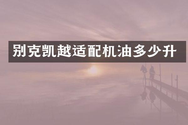 别克凯越适配机油多少升