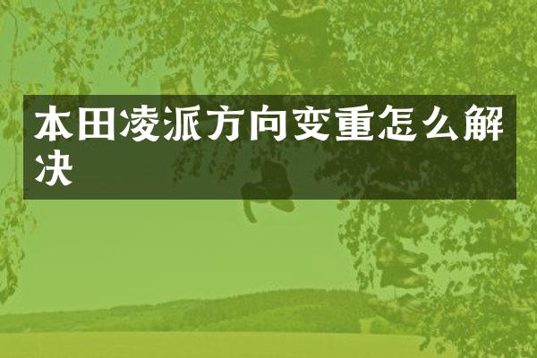 本田凌派方向变重怎么解决