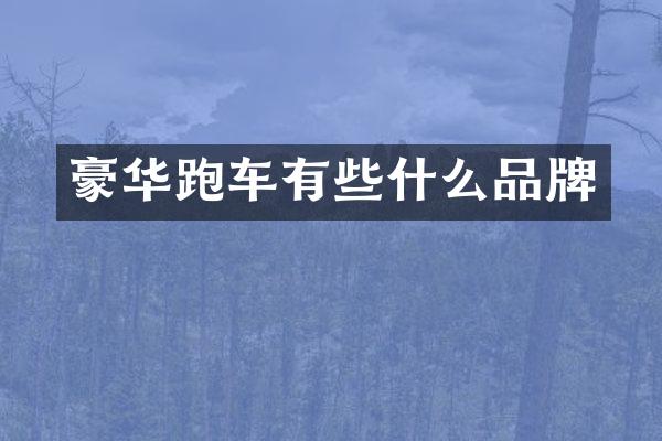 豪华跑车有些什么品牌
