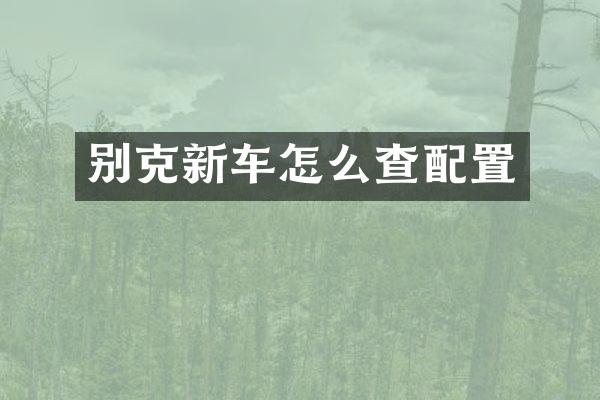 别克新车怎么查配置
