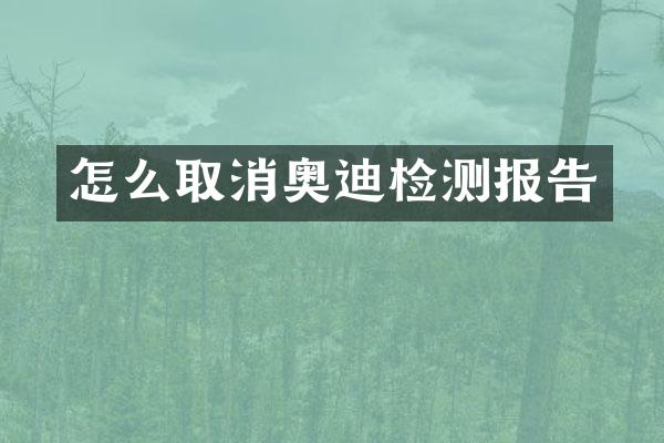 怎么取消奥迪检测报告