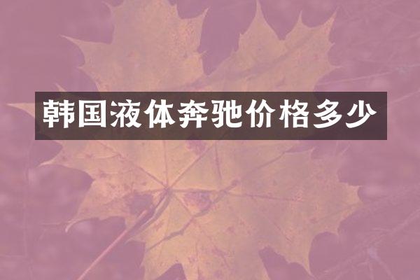 韩国液体奔驰价格多少