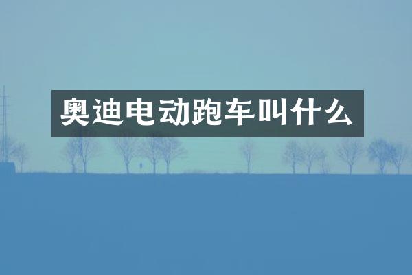 奥迪电动跑车叫什么