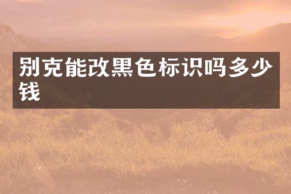 别克能改黑色标识吗多少钱