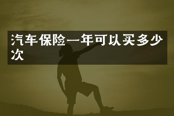 汽车保险一年可以买多少次