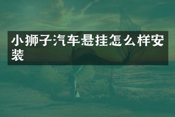 小狮子汽车悬挂怎么样安装