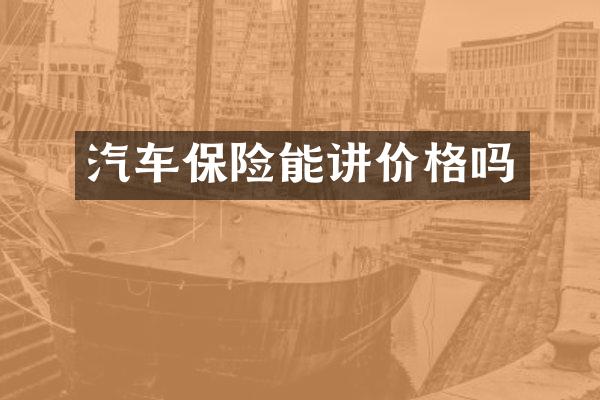 汽车保险能讲价格吗