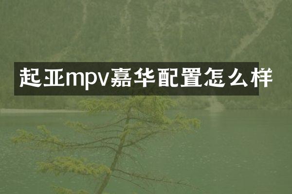 起亚mpv嘉华配置怎么样