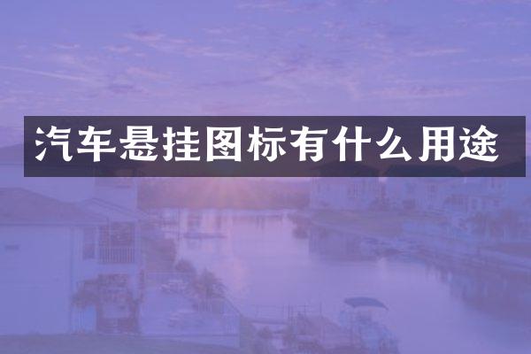 汽车悬挂图标有什么用途