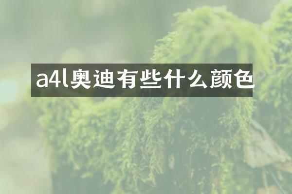 a4l奥迪有些什么颜色