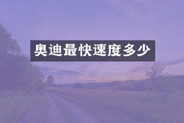 奥迪最快速度多少