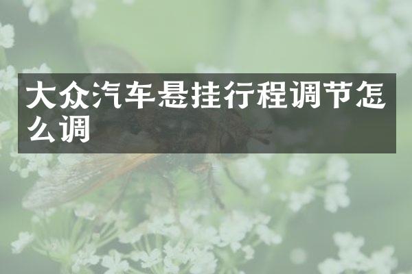 大众汽车悬挂行程调节怎么调