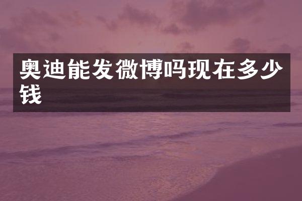 奥迪能发微博吗现在多少钱