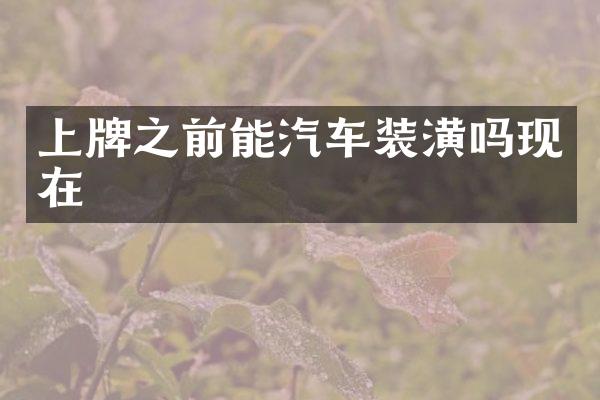 上牌之前能汽车装潢吗现在