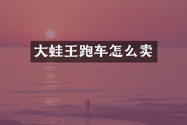 大蛙王跑车怎么卖