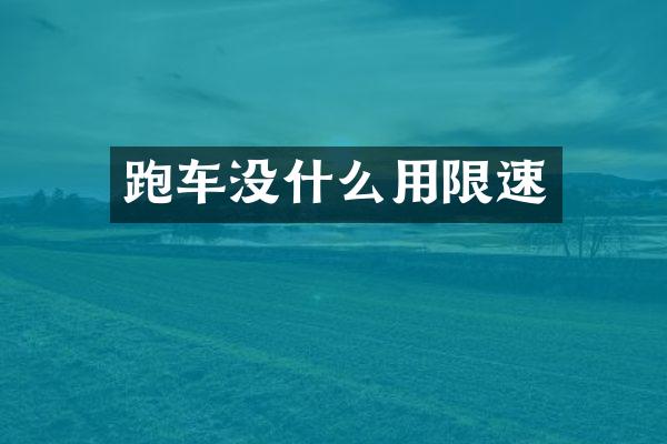 跑车没什么用限速