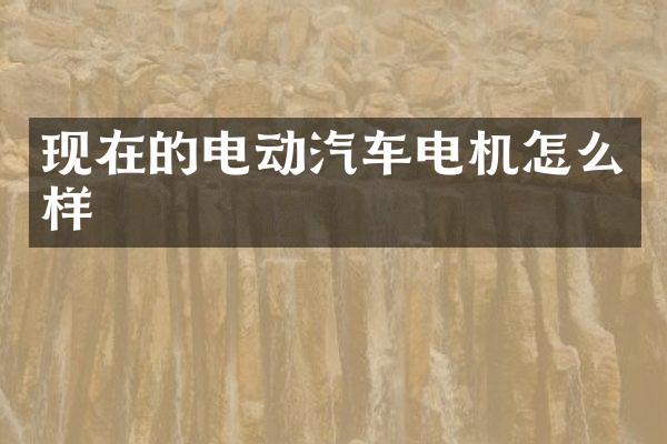 现在的电动汽车电机怎么样