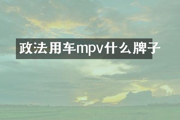 政法用车mpv什么牌子