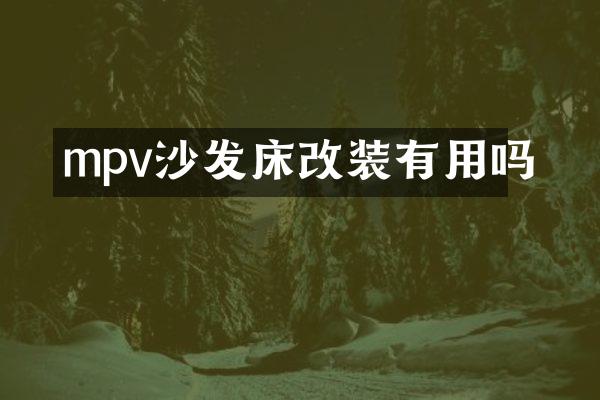 mpv沙发床改装有用吗