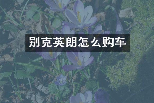 别克英朗怎么购车
