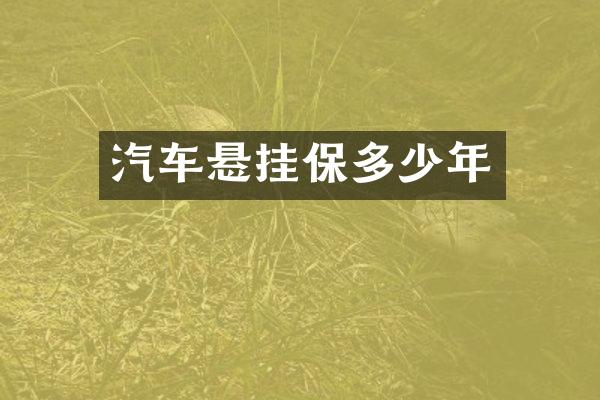 汽车悬挂保多少年