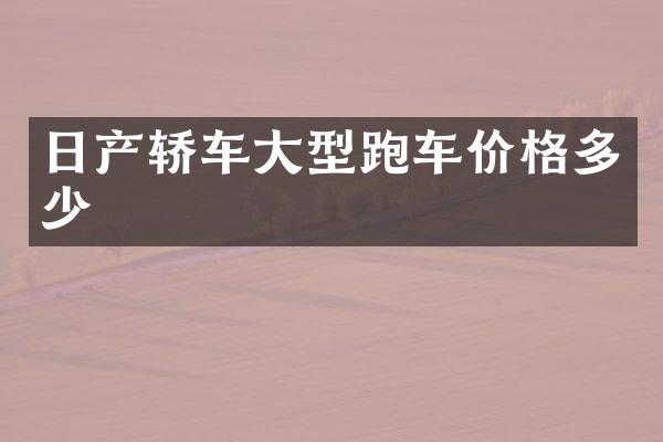 日产轿车大型跑车价格多少